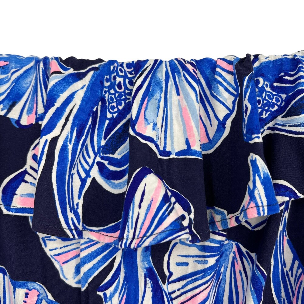 Lilly Pulitzer Alathea Jumpsuit Bright Navy in Reel Life Off Shoulder Size XS - Picture 7 of 13